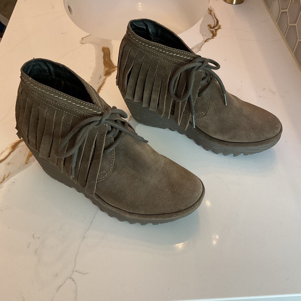 FLY LONDON Fringe Ankle Boots